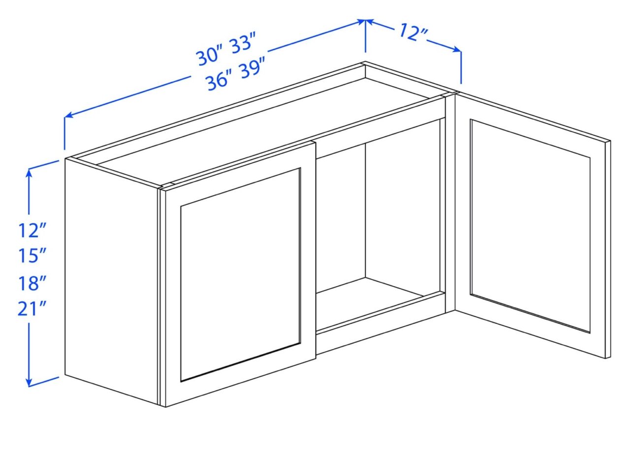 Kitchen Wall Cabinets - 2 Doors - No Shelf - 12
